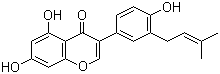结构式 CAS# 68436-47-5, 3'-二甲基烯丙基染料木黄酮