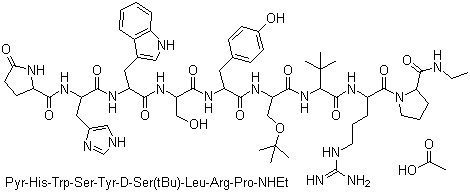 Buserelin acetate molecular structure (CAS 68630-75-1)