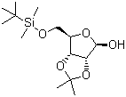 结构式 CAS# 68703-51-5, 5-O-叔丁基二甲基硅烷-2,3-O-异亚丙基-D-呋喃核糖