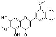 structure of CAS# 68710-17-8, 5,7-Dihydroxy-6-methoxy-2-(3,4,5-trimethoxyphenyl)-4H-1-benzopyran-4-one;Arteanoflavone