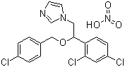 structure of CAS# 68797-31-9, Econazole nitrate;1-[2-[(4-Chlorophenyl)methoxy]-2-(2,4-dichlorophenyl)ethyl]imidazole nitrate