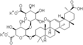 结构式 CAS# 68797-35-3, 甘草酸二钾盐