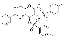 Methyl 4,6-O-(phenylmethylene)-alpha-D-glucopyranoside 2,3-bis(4-methylbenzenesulfonate) molecular structure (CAS 6884-01-1)