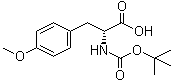 结构式 CAS# 68856-96-2, N-叔丁氧羰基-D-4-甲氧基苯丙氨酸