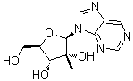 structure of CAS# 690269-86-4, 9-(2-C-Methyl-beta-D-ribofuranosyl)-9H-purine