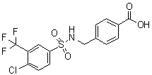 4-[[[[4-Chloro-3-(trifluoromethyl)phenyl]sulfonyl]amino]methyl]benzoic acid molecular structure (CAS 690646-04-9)