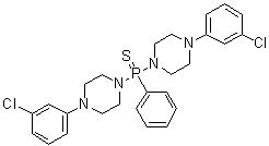 1,1'-(Phenylphosphinothioylidene)bis[4-(3-chlorophenyl)piperazine] molecular structure (CAS 6945-64-8)