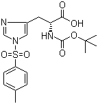 structure of CAS# 69541-68-0, N-Boc-N'-tosyl-D-histidine;Boc-D-His(Tos)-OH; N-tert-Butyloxycarbonyl-N'-tosyl-D-histidine