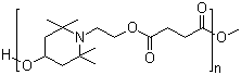 Butanedioic acid polymer with 4-Hydroxy-2,2,6,6-tetramethyl-1-piperidineethanol molecular structure (CAS 70198-29-7)