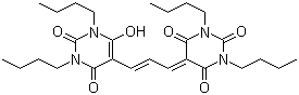 structure of CAS# 70363-83-6, Bis(1,3-dibutylbarbituric acid)trimethine oxonol;1,3-Dibutyl-5-(3-(1,3-dibutyl-1,2,3,4-tetrahydro-6-hydroxy-2,4-dioxo-5-pyrimidinyl)-2-propenylidene)-2,4,6(1H,3H,5H)pyrimidinetrione