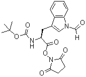 (S)-[2-[(2,5-Dioxo-1-pyrrolidinyl)oxy]-1-[(1-formyl-1H-indol-3-yl)methyl]-2-oxoethyl]carbamic acid 1,1-dimethylethyl ester molecular structure (CAS 70601-13-7)