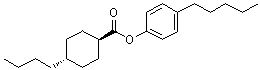 反式-4-丁基环己烷羧酸 4-戊基苯基酯分子结构 (CAS 70602-95-8)