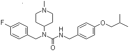 结构式 CAS# 706779-91-1, Pimavanserin; 1-(4-氟苄基)-3-(4-异丁氧基苄基)-1-(1-甲基哌啶-4-基)脲