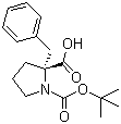 structure of CAS# 706806-60-2, (2R)-2-Benzyl-1,2-pyrrolidinedicarboxylic acid 1-tert-butyl ester;Boc-(R)-alpha-benzylproline