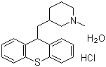 structure of CAS# 7081-40-5, Methixene hydrochloride hydrete;1-Methyl-3-(9H-thioxanthen-9-ylmethyl)piperidine hydrochloride hydrete