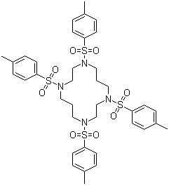 结构式 CAS# 71089-74-2, 1,4,8,11-四[(4-甲基苯基)磺酰基]-1,4,8,11-四氮杂环十四烷