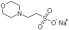 结构式 CAS# 71119-23-8, 吗啉乙磺酸钠盐