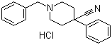 1-Benzyl-4-cyano-4-phenylpiperidine hydrochloride  molecular structure (CAS 71258-18-9)