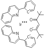 结构式 CAS# 713079-03-9, (OC-6-33)-二[2-(2-喹啉基)苯基](2,2,6,6-四甲基-3,5-庚烷二酮)铱