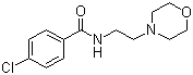 结构式 CAS# 71320-77-9, 吗氯贝胺; 4-氯-N-2-(4-吗啉基)乙基苯甲酰胺