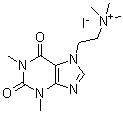 Trimethyl[2-(1,2,3,6-tetrahydro-1,3-dimethyl-2,6-dioxopurin-7-yl)ethyl]ammonium iodide molecular structure (CAS 7145-94-0)