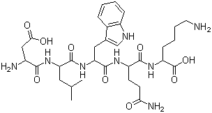 Aspartyl-leucyl-tryptophanyl-glutaminyl-lysine molecular structure (CAS 71494-20-7)