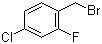 structure of CAS# 71916-82-0, 2-Fluoro-4-chlorobenzyl bromide;1-(Bromomethyl)-4-chloro-2-fluorobenzene