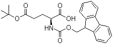结构式 CAS# 71989-18-9, Fmoc-O-叔丁基-L-谷氨酸; 芴甲氧羰基-O-叔丁基-L-谷氨酸; 芴甲氧羰基-L-谷氨酸 5-叔丁酯