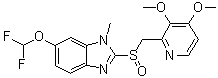 structure of CAS# 721924-06-7, 6-(Difluoromethoxy)-2-[[(3,4-dimethoxy-2-pyridinyl)methyl]sulfinyl]-1-methyl-1H-benzimidazole