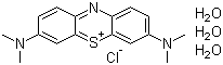 结构式 CAS# 7220-79-3, 碱性亚甲蓝三水合物; 亚甲基蓝; 四甲基蓝; 次甲基蓝; 氯化-3,7-双(二甲胺基)吩噻咛-5-鎓