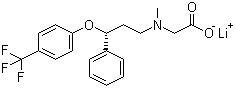 structure of CAS# 722456-08-8, Org 24598 lithium salt;R-(-)-N-Methyl-N-[3-[(4-trifluoromethyl)phenoxy]-3-phenylpropyl]glycine lithium salt