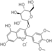 Malvinidin 3-glucoside chloride molecular structure (CAS 7228-78-6)