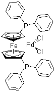 [1,1'-Bis(diphenylphosphino)ferrocene]dichloropalladium(II) molecular structure (CAS 72287-26-4)