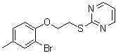structure of CAS# 723249-01-2, 2-[[2-(2-Bromo-4-methylphenoxy)ethyl]thio]pyrimidine;ZLN 024