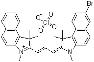 2-[3-(7-Bromo-1,1,3-trimethyl-1,3-dihydrobenzo[e]indol-2-ylidene)propenyl]-1,1,3-trimethyl-1H-benzo[e]indolium perchlorate molecular structure (CAS 726185-88-2)