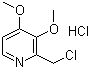 structure of CAS# 72830-09-2, 2-Chloromethyl-3,4-dimethoxypyridinium chloride  ;2-(Chloromethyl)-3,4-dimethoxypyridinium hydrochloride