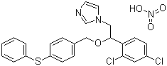structure of CAS# 73151-29-8, Fenticonazole nitrate;1-[2-(2,4-Dichlorophenyl)-2-[(4-phenylsulfanylphenyl)methoxy]ethyl]imidazole nitrate