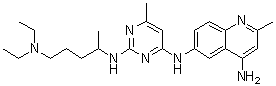N6-[2-[[4-(Diethylamino)-1-methylbutyl]amino]-6-methyl-4-pyrimidinyl]-2-methyl-4,6-quinolinediamine molecular structure (CAS 733767-34-5)