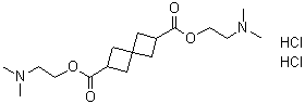 Spiro[3.3]heptane-2,6-dicarboxylic acid bis[2-(dimethylamino)ethyl] ester dihydrochloride molecular structure (CAS 7355-17-1)