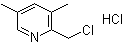 structure of CAS# 73590-93-9, 2-(Chloromethyl)-3,5-dimethylpyridine hydrochloride