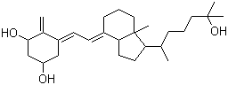 structure of CAS# 73837-24-8, 5,6-trans-1a,25-Dihydroxyvitamin D3;5-{2-[1-(5-Hydroxy-1,5-dimethylhexyl)-7a-methyl-octahydro-inden-4-ylidene]ethylidene}-4-methylenecyclohexane-1,3-diol