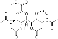 structure of CAS# 73960-72-2, Methyl 2,3-didehydro-4,7,8,9-tetera-O-acetyl-N-acetylneuraminate;Methyl 5-acetamido-4,7,8,9-tetra-O-acetyl-2,6-anhydro-3,5-dideoxy-D-glycero-D-galacto-non-2-enonate