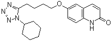 structure of CAS# 73963-62-9, 3,4-Dehydrocilostazol;OPC 13015; 6-[4-(1-Cyclohexyl-1H-tetrazol-5-yl)butoxy]-2(1H)-quinolinone