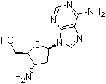 结构式 CAS# 7403-25-0, 3'-氨基-2',3'-双脱氧腺苷