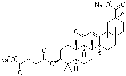 structure of CAS# 7421-40-1, Carbenoxolone disodium;Disodium (2S,4aS,6aR,6aS,6bR,8aR,10S,12aS,14bR)-2,4a,6a,6b,9,9,12a-heptamethyl-10-(4-oxido-4-oxobutanoyl)oxy-13-oxo-3,4,5,6,6a,7,8,8a,10,11,12,14b-dodecahydro-1H-picene-2-carboxylate