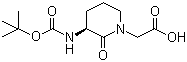 (S)-2-(3-(tert-Butoxycarbonylamino)-2-oxopiperidin-1-yl)acetic acid molecular structure (CAS 74411-97-5)