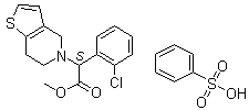 Clopidogrel benzenesulfonate molecular structure (CAS 744256-69-7)