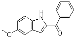structure of CAS# 74588-78-6, (5-Methoxy-1H-indol-2-yl)phenylmethanone;D 64131