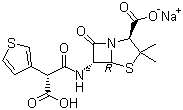 Ticarcillin sodium molecular structure (CAS 74682-62-5)