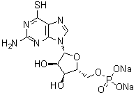 6-Thio-5'-guanylic acid disodium salt molecular structure (CAS 74686-78-5)